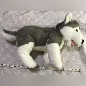 Build A Bear Siberian Husky Puppy Dog Plush 12” Gray White Stuffed Animal BAB